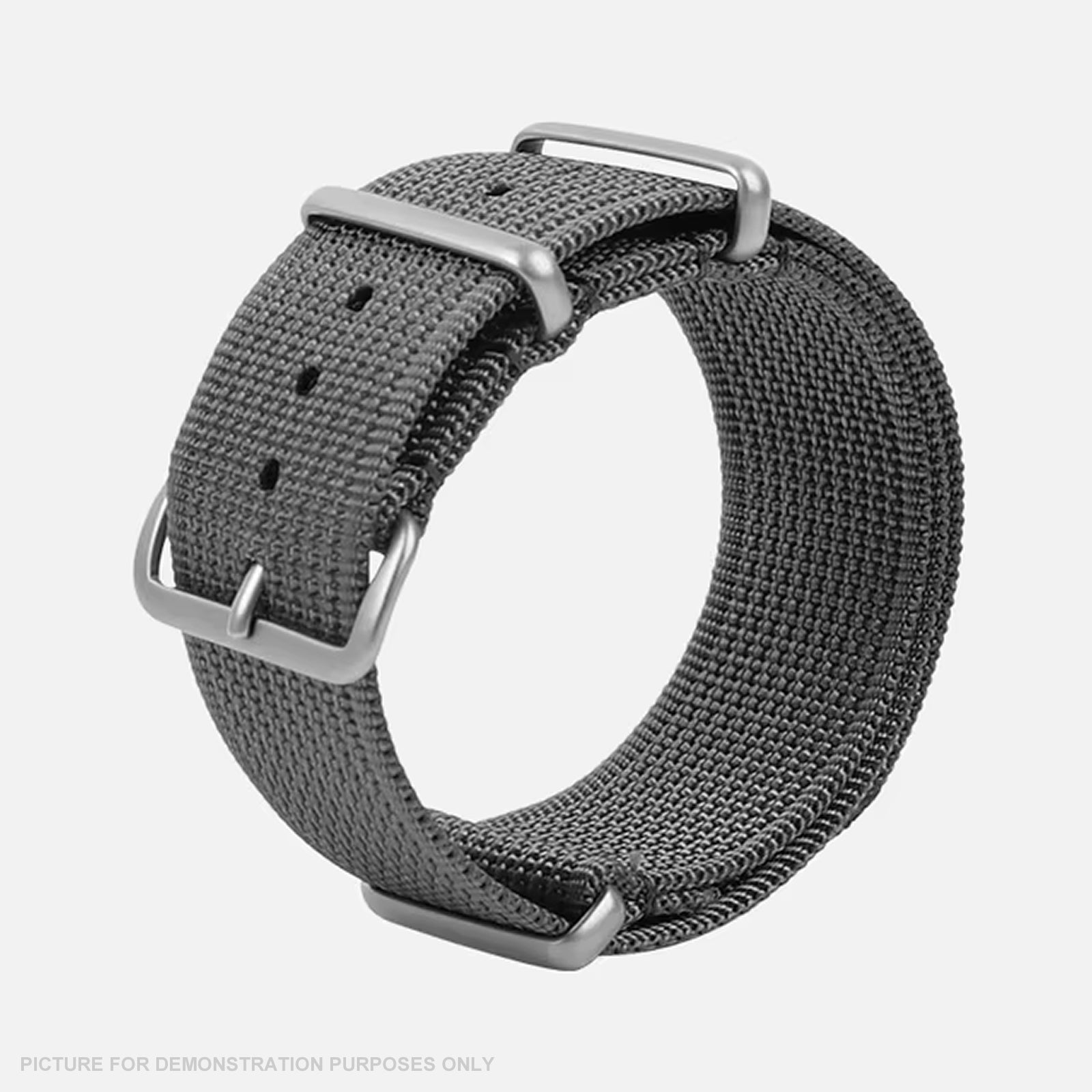 REMZEIM Ribbed Nylon NATO Style Watch Strap - GREY